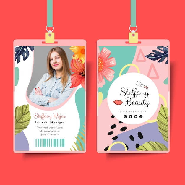 Beauty salon id card template