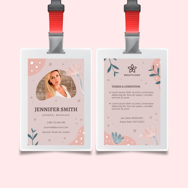 beauty salon id card template