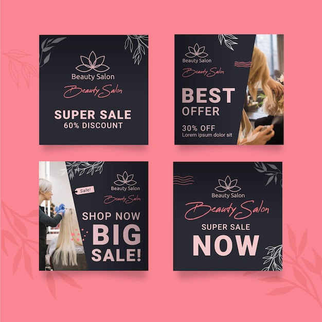 Beauty salon instagram post collection