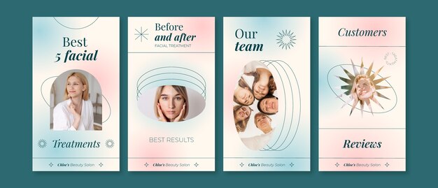 beauty salon instagram reel cover template set
