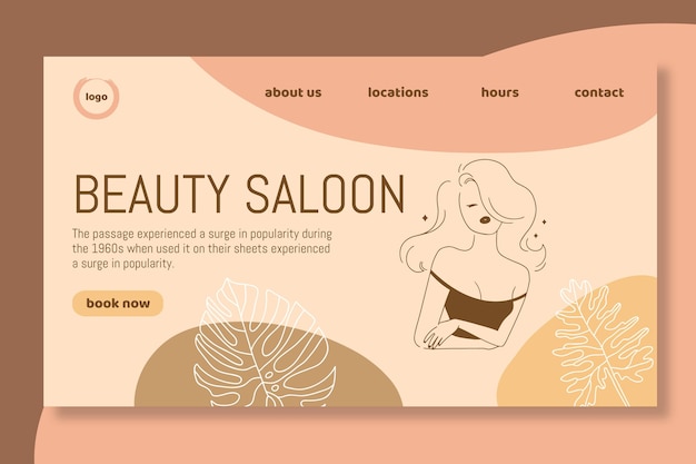 Beauty salon landing page template