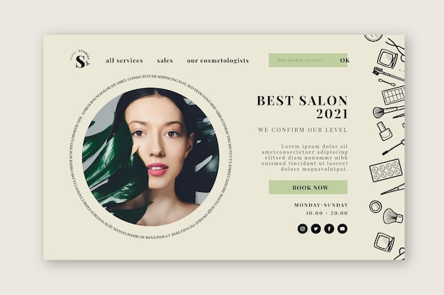 Beauty salon landing page template