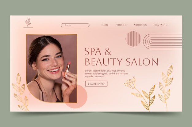 Free vector beauty salon    landing page template