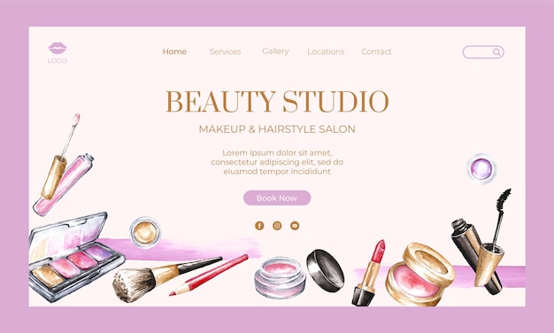 Beauty salon    landing page template