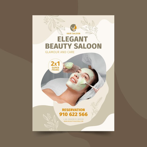 Free vector beauty salon poster template