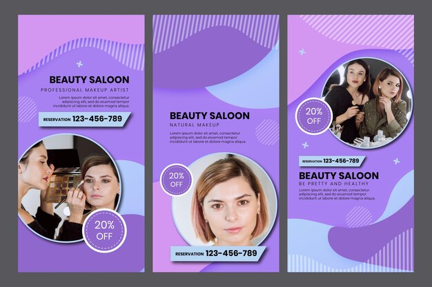 beauty salon social media stories template