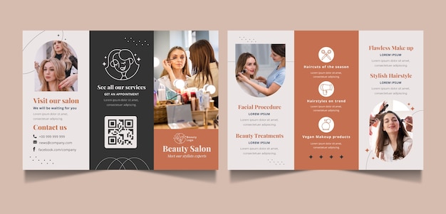 Beauty salon therapy brochure template