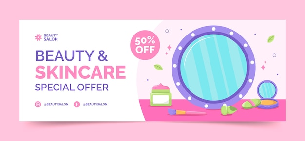 Free vector beauty salon therapy facebook cover