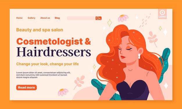 beauty salon therapy landing page template