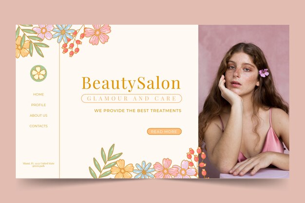 beauty salon therapy landing page template
