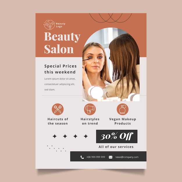 Beauty salon therapy poster template