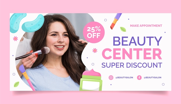 Free vector beauty salon therapy sale banner template