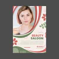 Free vector beauty salon vertical flyer template design