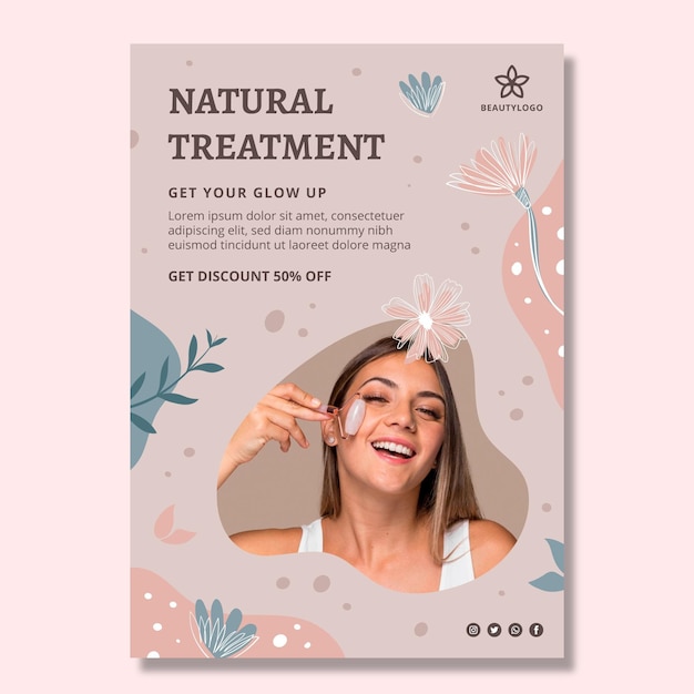 Beauty salon vertical flyer template