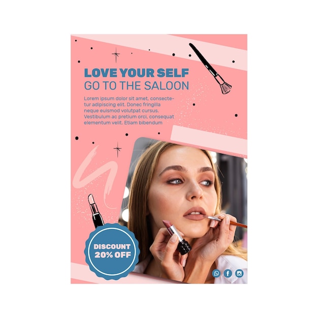 Free vector beauty salon vertical flyer