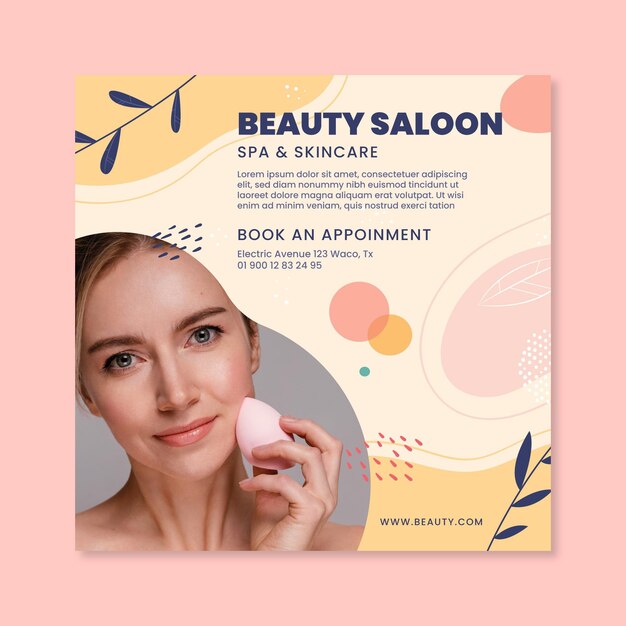 Beauty saloon flyer template