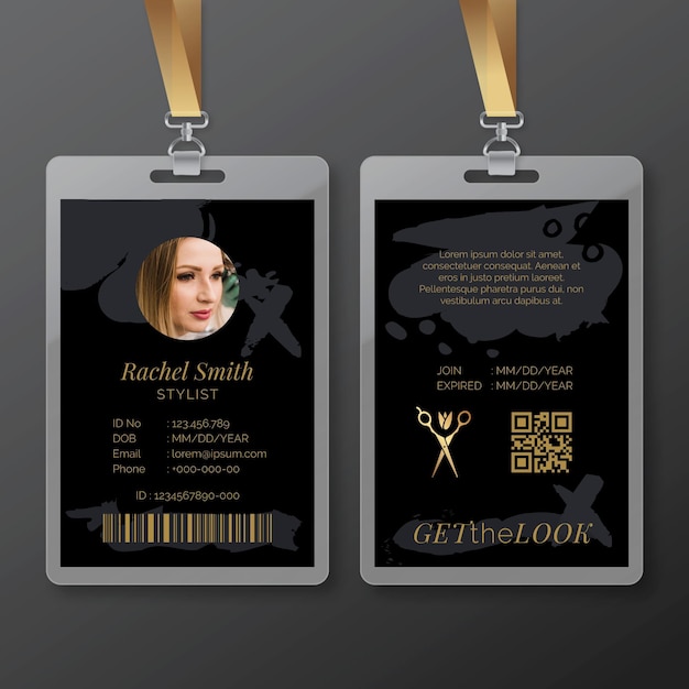 Free vector beauty saloon id card template