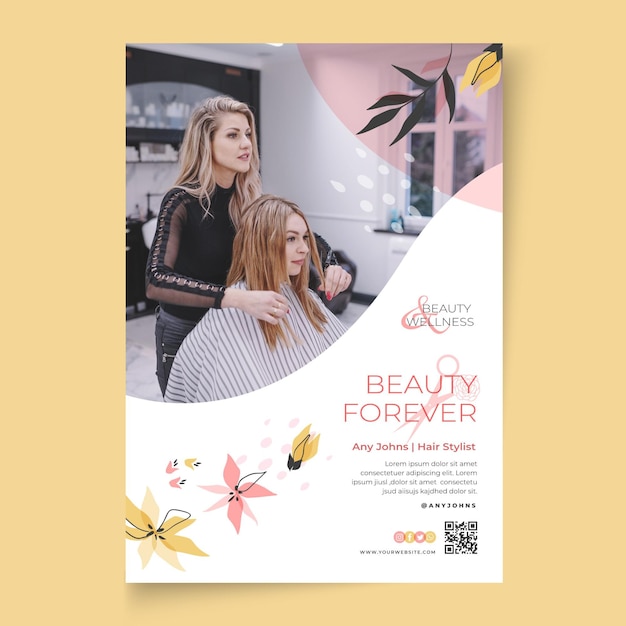 Free vector beauty saloon poster template