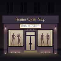 Free vector beauty store front view template