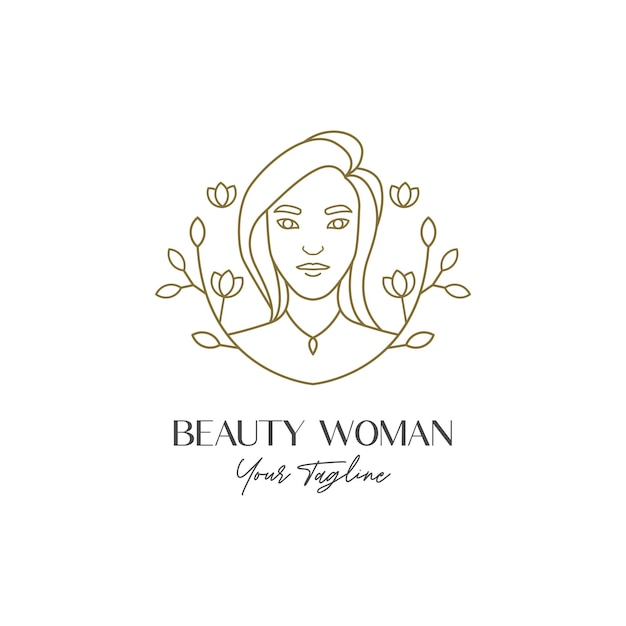 Premium Vector | Beauty woman face with flower logo design