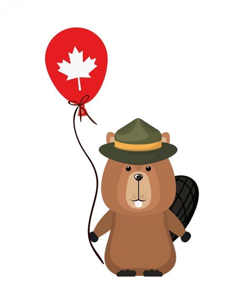 カナダのビーバー森の動物