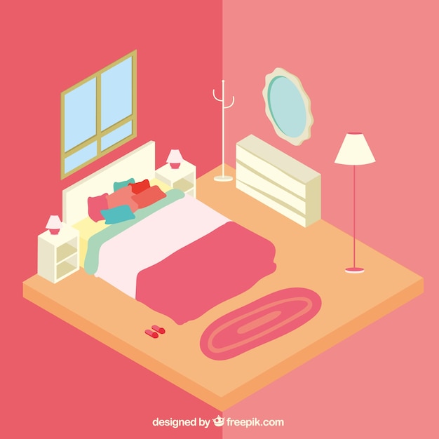 Free vector bedroom decoration