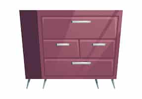 Free vector bedroom furniture dresser chest of drawers cartoon