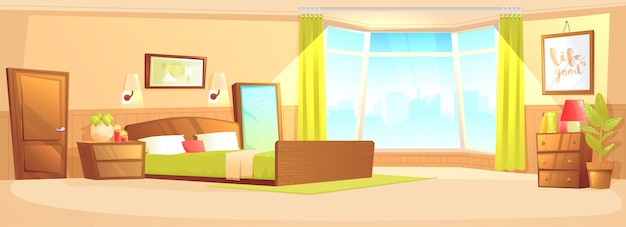 Bedroom indoor interior banner concept