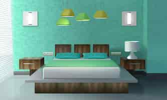 Free vector bedroom interior design