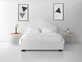 Free vector bedroom interior, home or hotel empty apartment