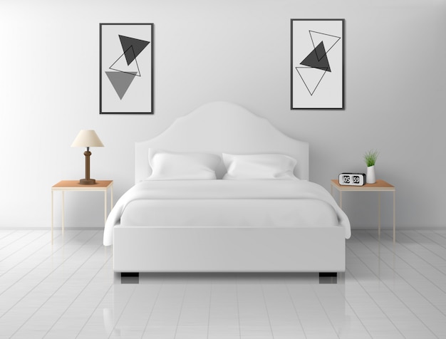 bedroom interior, home or hotel empty apartment
