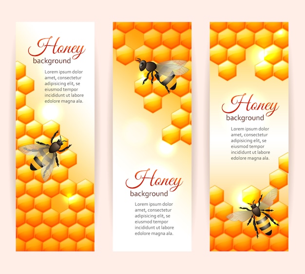 Vettore gratuito banner di api verticali