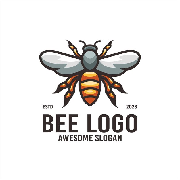蜂イラスト ロゴ デザインのベクトル