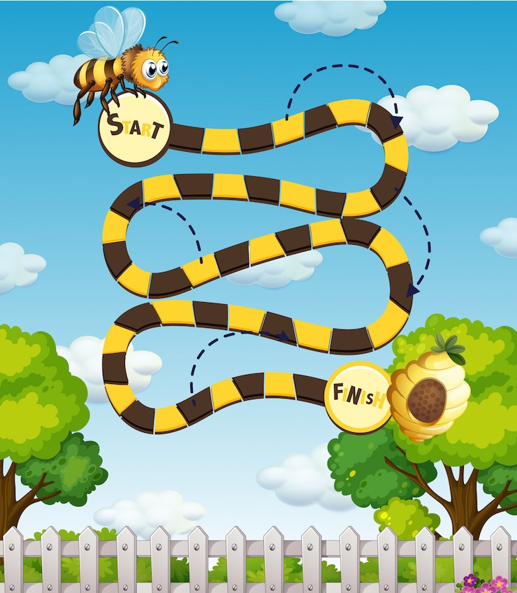 Free Vector a bee maze game