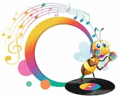 Free vector a bee playing maracas cartoon character