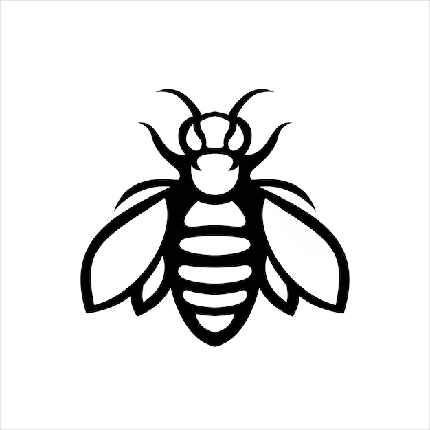 蜂のシンプルなマスコットのロゴデザイン