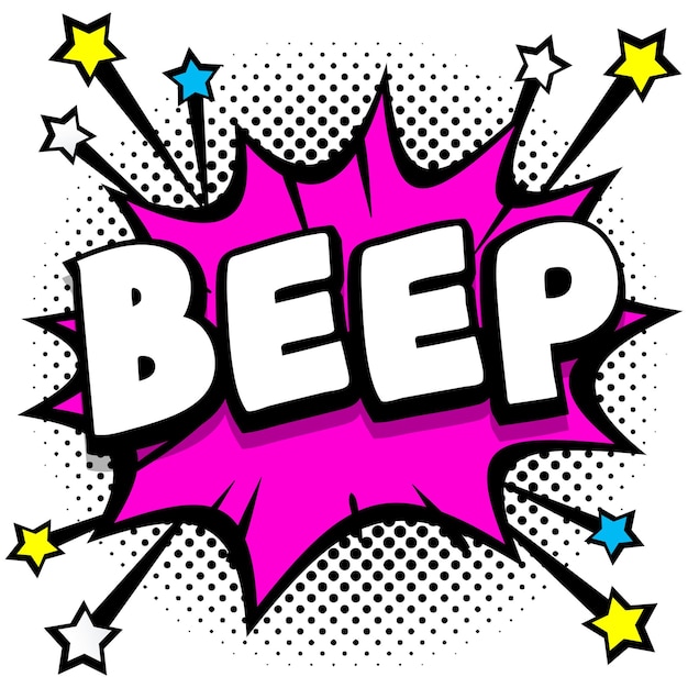 Бесплатное векторное изображение beep поп-арт комическая речь пузыри книга звуковые эффекты