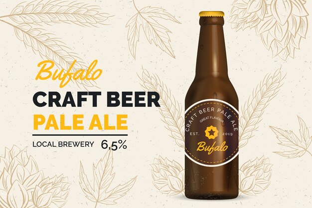 Beer ad with vintage illustration