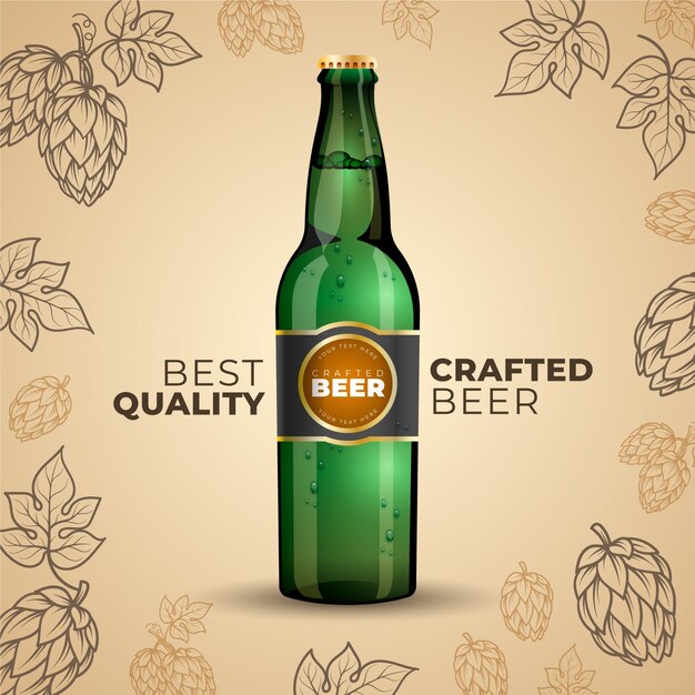 Beer ad with vintage illustration