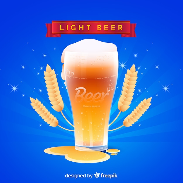 Free vector beer advertisement with realistic design