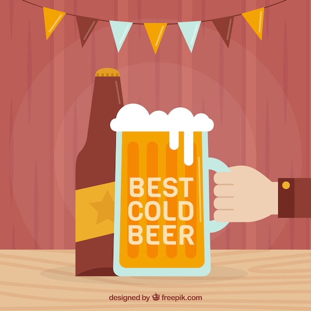 Free vector beer background in flat style