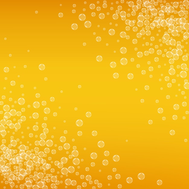 Beer background with realistic bubbles