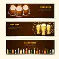 Free vector beer banners set