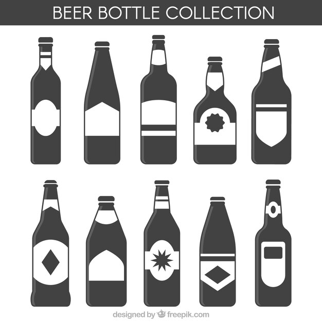 Beer bottle selection in flat style