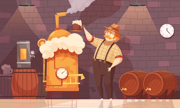 Beer brewer illustration