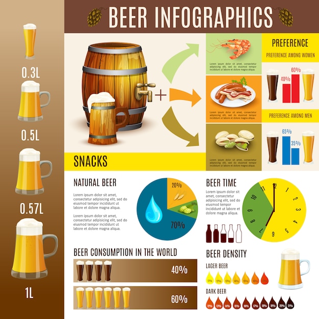 Banner di infographics birreria della birra