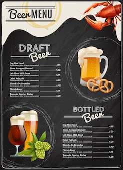 Beer chalkboard menu