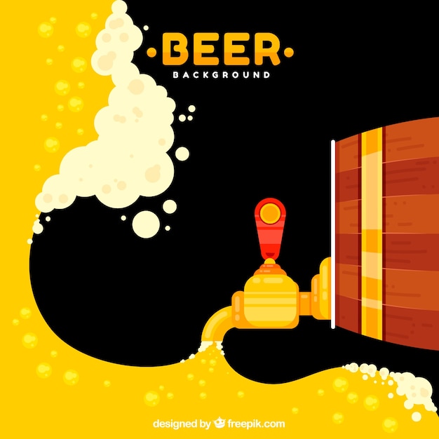 Free vector beer design with barrel