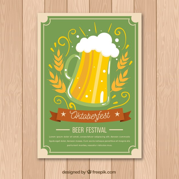 Плакат фестиваля пива в винтажном стиле