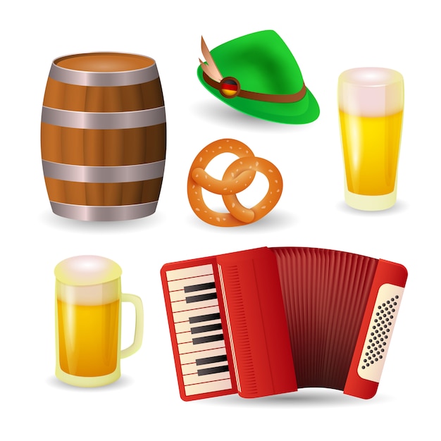 Free vector beer festival symbols in germany